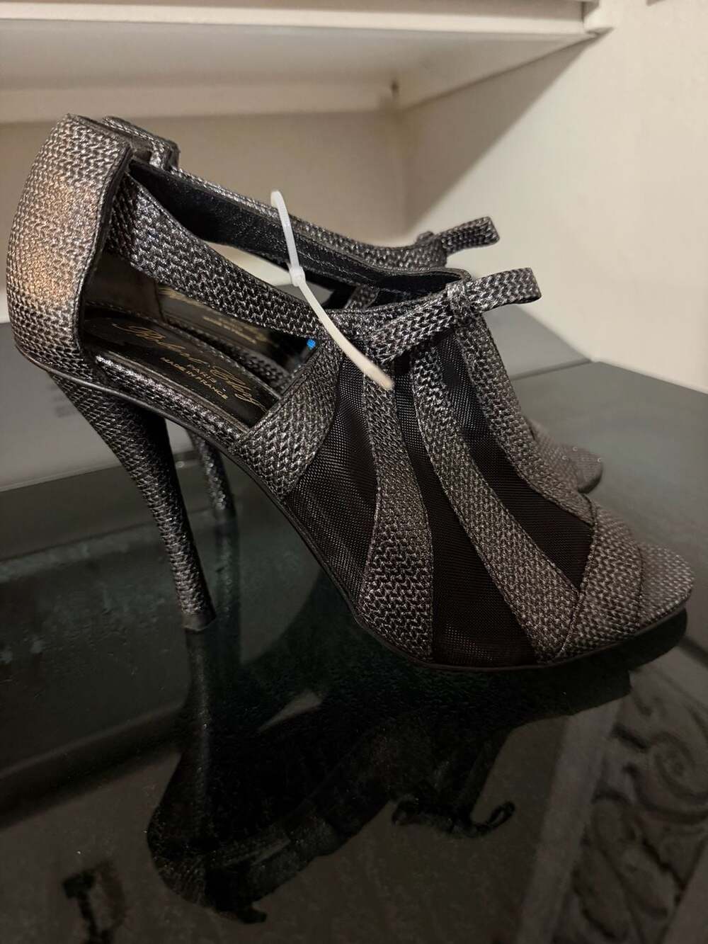 Vintage Robert Clergerie Paris Heels EU 39.5 B Metallic Mesh Made in France
